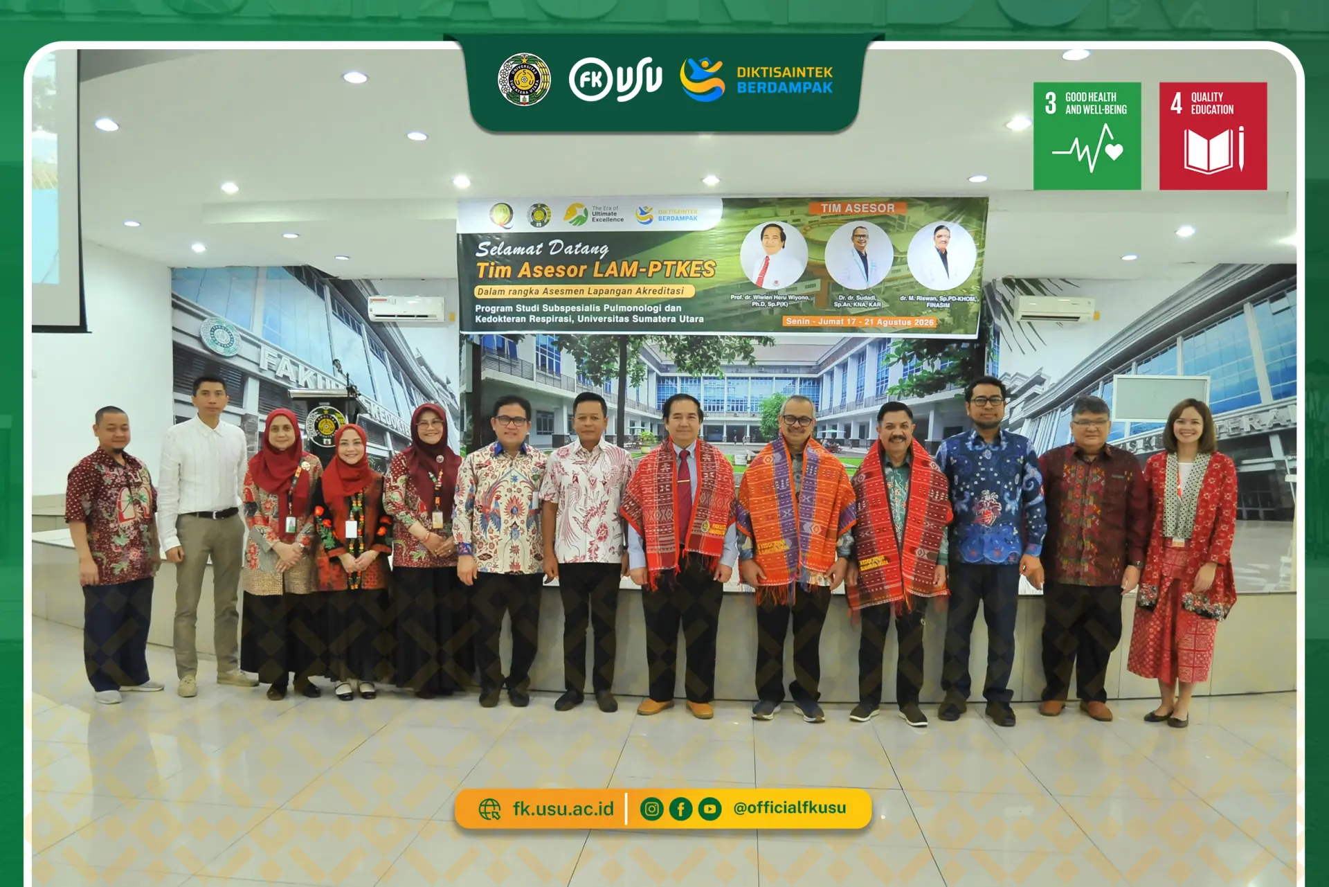 Visitasi Akreditasi Sp-2 Pulmonologi dan Kedokteran Respirasi Dorong Penguatan Mutu Pendidikan FK USU